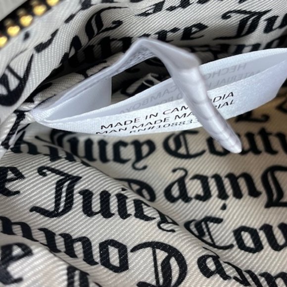 Black Juicy Couture Faux Leather Zip Pouch Cosmetic Make Up Bag 7"x5" - Picture 10 of 11